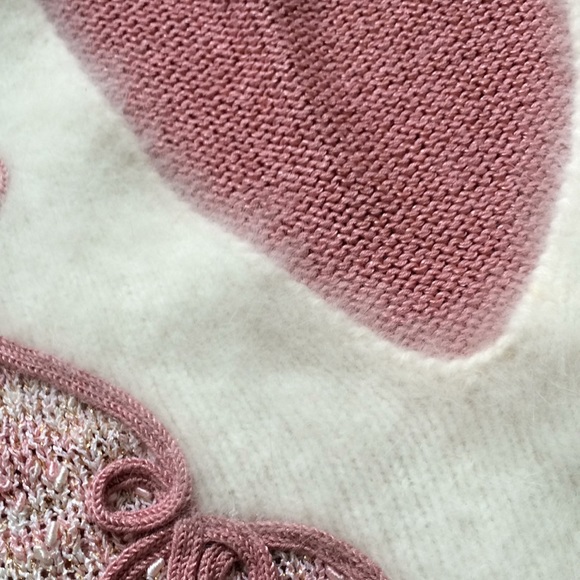 VINTAGE 👌PINK KNIT SWEATER WITH ANGORA WOOL ACCENT FRANCO VALERI - Picture 9 of 9